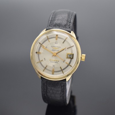 LONGINES Admiral Armbanduhr in 10 k Gold filled, Schweiz / USA um 1965, Automatik, Monocoque-Geh., ausgefallenes silb. Duoton- Zifferbl., aufges. ...