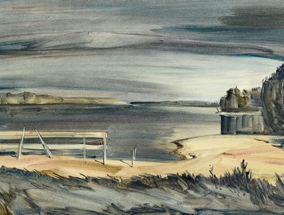 Jerzy Trutkowski, geb. 1947 Urodzony, Landschaft, Aquarell, signiert, ca. 52 x 65 cm, unter Glas, PP., Rahmen ca. 78 x 92 cm