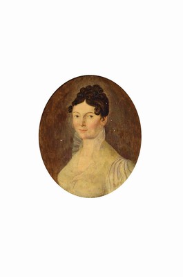 Unbekannter Künstler, um 1780/1800, Damenporträt, Haartracht und Kleidung typ. fürdie Zeit des 1.Viertels des 19.Jh.: ausgeprägter Spitzenkragen ...