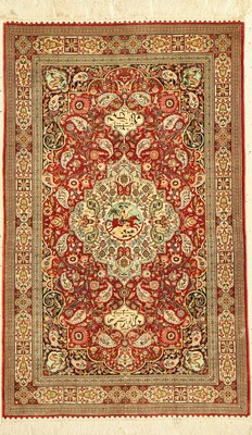 Hereke Seide Sehr fein, China, ca. 40 Jahre, reine Naturseide, ca. 123 x 77 cm, ca. 1,7 Mio. Kn/qm, EHZ: 2