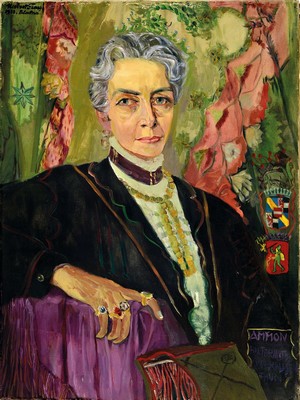 Herbert Grass, 1886 Mannheim - 1978 Heidelberg, Studium an der Akademie f. Graphische Künste Leipzig, Porträt der Freifrau Jozephine (Juza) ...
