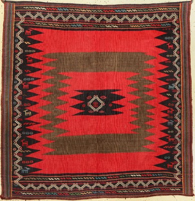 Afschar Sofreh, Persien, um 1930, Wolle aufWolle, ca. 133 x 127 cm, EHZ:(Guter Zustand)