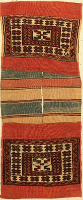 Kylaz Heybe antik, Türkei, um 1900, Wolle auf Wolle, ca. 117 x 50 cm, EHZ:(Guter Zustand)