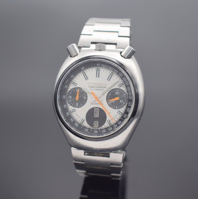 CITIZEN Armbandchronograph mit Fly-Back sog. Bullhead, Japan um 1970, Automatik, Ref. 4- 901177 Y, Stahl-Geh., Boden geschr., orig. Krone, orig. ...