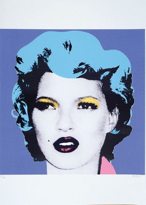 Nach Banksy, "Kate Moss", sign., num. 51/60, Trockenstempel, ca. 70x50 cm