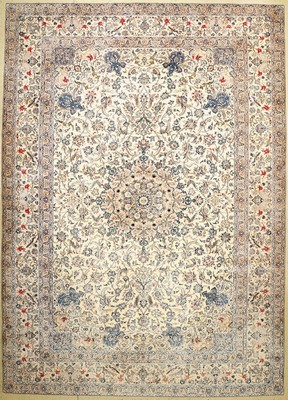 Nain fein(9 La), Persien, ca. 50 Jahre, Korkwolle mit Seide, ca. 413 x 297 cm, gereinigt, EHZ: 2, (keine Fransen).