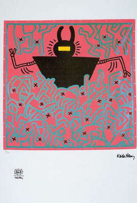 Keith Haring, 1958-1990, Farboffset, drucksign., num. 17/150, Stempel, ca. 70x50 cm
