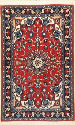 Esfahan fein, Persien, ca. 40 Jahre, Korkwolle mit und auf Seide, ca. 110 x 71 cm, ca. 1,0 Mio. Kn/qm, EHZ: 2(gereinigt).
