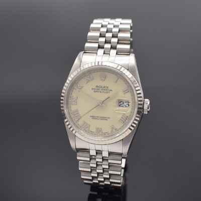 ROLEX Oyster Perpetual Datejust Herrenarmbanduhr in Stahl Referenz 16234, Automatik, LC 100, Chronometer der Superlative in Edelstahl inkl. ...
