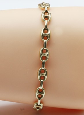 14 kt Gold Armband, GG 585/000, L. ca. 20 cm, ca. 9.7 g, Schiebeverschluss
