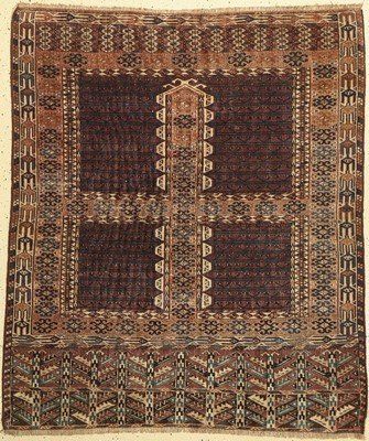 Tekke Engsi antik, Turkmenistan, 19. Jhd, Wolle auf Wolle, ca. 146 x 138 cm, EHZ: 3-4