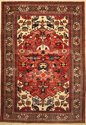 Seltener antiker Ardebil, Persien, um 1900,Wolle auf Wolle, ca. 345 x 240 cm, EHZ: 4