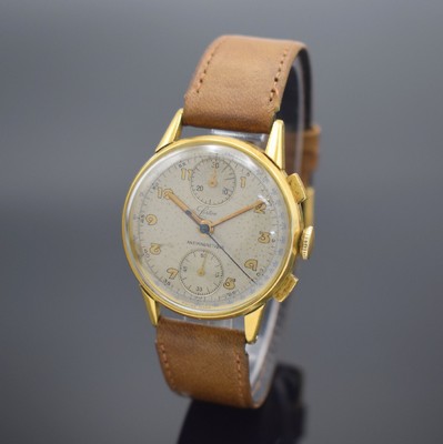 LORTON Herrenarmbanduhr mit Chronograph Kaliber Venus 170, Schweiz um 1955, Handaufzug, verg. Geh., Stahlboden aufgedr., silb. Zifferbl. m. arab. ...
