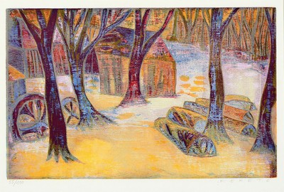 Esteban Fekete, 1924 Budapest - 2009 Dieburg , 2 Farbholzschnitte: a. Nacktes Paar am Meer, signiert u. bez. "Pruebo del Artista ...