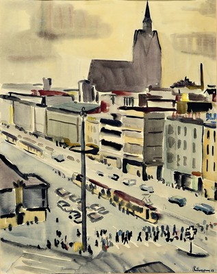 Rudolf Herzsprung, geb. 1904 Berlin, 2 Aquarelle, 1) Sandbank mit Prise vor Juist, rückseitig mit handschriftl. Widnung und Titel, rechts unten ...