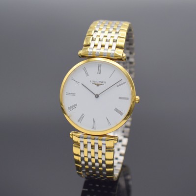 LONGINES La Grande Classique Armbanduhr Referenz L4.709.2, Schweiz um 2012, quarz, verg. Gehäuse inkl. Gliederband m. dopp. Faltschl., Boden 6-fach ...