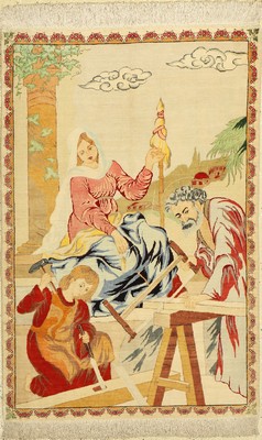 Ghom Seide fein, Persien, ca. 50 Jahre, reine Naturseide, ca. 122 x 80 cm, ca. 1,0 Mio. Kn/qm, EHZ: 2