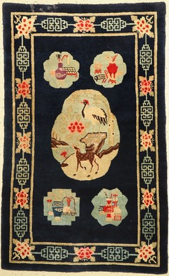 Pao Tow antik, China, um 1900, Wolle auf Baumwolle, ca. 166 x 104 cm, EHZ: 2, (Oxidiertund restauriert)