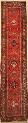 Meschgin alt, Persien, um 1940, Wolle auf Baumwolle, ca. 406 x 94 cm, EHZ: 3(Restaurierte Stellen).