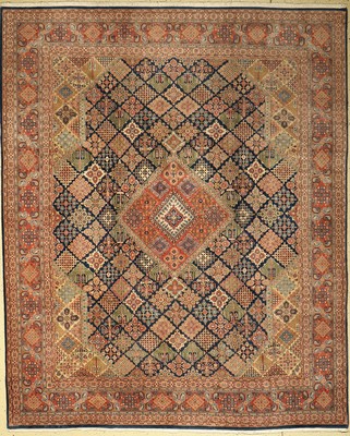Indo Keschan fein, Indien, ca. 50 Jahre, Korkwolle, ca. 303 x 250 cm, gereinigt, EHZ: 2