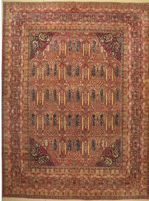 Antiker Kerman signiert, (Tawshantschian), Persien, um 1900, Wolle auf Baumwolle, ca. 470x 355 cm, EHZ: 3(gleichmäßig kurzer Flor).