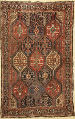 Antiker Ghaschgai, Persien, um 1900, Wolle auf Wolle, ca. 253 x 162 cm, EHZ: 4-5