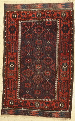 Antiker Belutsch, Persien, 19.Jhd, Wolle auf Wolle, ca. 147 x 92 cm, (Alters-und Gebrauchsspuren)