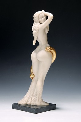 Ernst Fuchs, 1930-2015, Frau Lot, Kunstguß teilvergoldet, signiert, num. 180/500, Steinplinthe, H. ca. 42cm