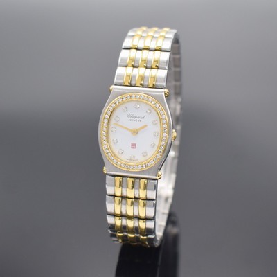 CHOPARD Monte-Carlo Damenarmbanduhr, Schweiz um 1995, quarz, Edelstahl/Gold kombiniert inkl. Gliederband m. dopp. Faltschließe, weißes Zifferbl., ...