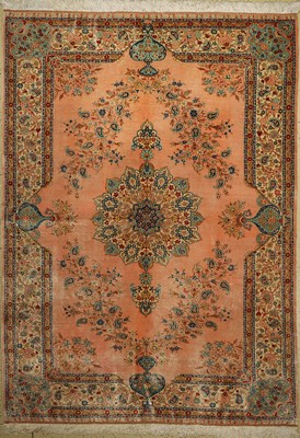 Istanbul Seide, Türkei, ca. 50 Jahre, reineNaturseide, ca. 232 x 168 cm, EHZ: 2(Fleckig)