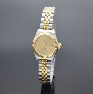 TUDOR Damenarmbanduhr Princess Date Referenz 92513 im original Rolex Gehäuse, Automatik, Schweiz um 1997, Edelstahl/Gold kombiniert inkl. orig. ...