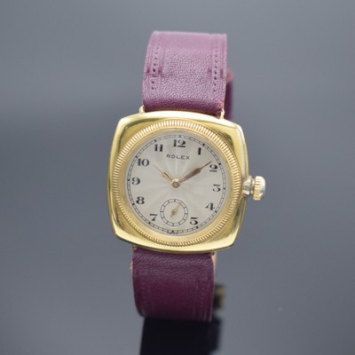 ROLEX seltene Armbanduhr sogenannte Kanalschwimmer-Uhr, Schweiz/England um 1925, Handaufzug, 3-teil. verg. Carree-Cambree Geh. rest., Krone nicht ...