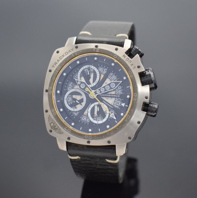 QUARTODIMIGLIO Armbandchronograph Trackday, Automatik, Schweiz um 2005, Titangeh., beids. vergl., Boden & Krone verschr., z. T. skelettiertes ...