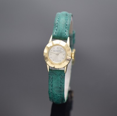 LeCoultre 10k gold filled Damenarmbanduhr, Schweiz/USA 1940er Jahre, Handaufzug, facett. Lünette, Boden aufgedr., silb. Zifferbl. rest., silb. ...