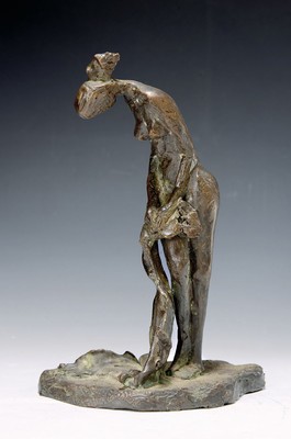 Franz-W. Müller-Steinfurth, 1952 - 1974, Bronzeskulptur, Badende, monogrammiert, H. ca. 25 cm