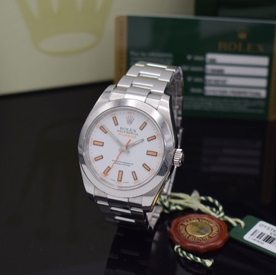 ROLEX Herrenarmbanduhr Oyster Perpetual Milgauss Referenz 116400, Automatik, LC 100, V-Serie, Chronometer der Superlative in Edelstahl inkl. ...