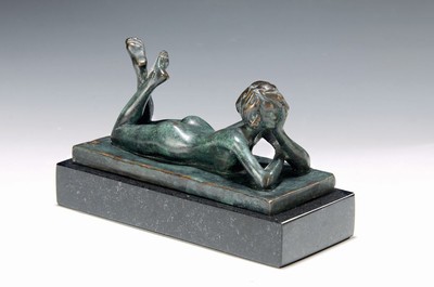 Maximilian Delius, geb. 1958 Ukraine, Studium Universität Lwiw, "kleine Träumerei", Bronze patiniert, signiert, num. III, Gießerstempel, ...