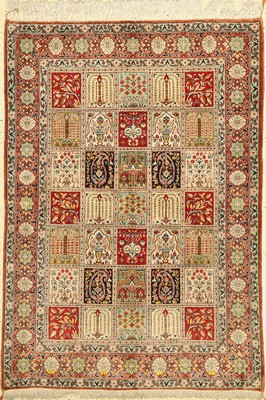 Ghom Seide alt, Persien, um 1960, reine Naturseide, ca. 155 x 108 cm, EHZ: 2