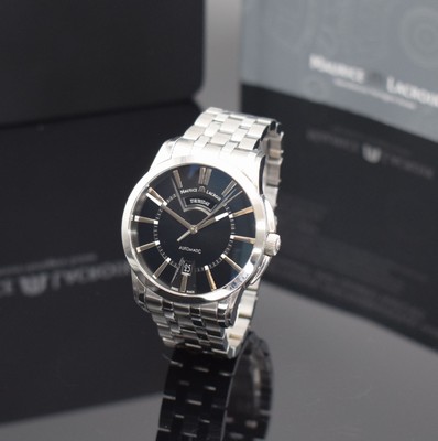 MAURICE LACROIX Pontos Herrenarmbanduhr mit Tag & Datum Referenz PT 6158, Schweiz um 2010, Automatik, beids. vergl. Edelstahlgeh. inkl. orig. ...