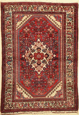 Hamadan alt, Persien, datiert(1954), Wolle auf Baumwolle, ca. 159 x 112 cm, EHZ: 2