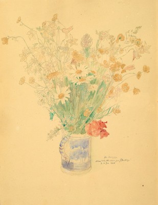 Wilhelm Thielmann, 1868 - 1924, war Mitglied der Willingshäuser Malerkolonie, war befreundet mit Carl Bantzer und Hugo Mühlig, hier: Blumenstrauss ...