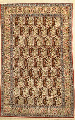 Ghom Kork alt, Persien, um 1940, Korkwolle,ca. 208 x 133 cm, EHZ: 2(paar kleine Mottenfraß Stellen),gereinigt.