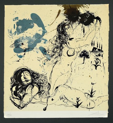 Salvador Dali, 1904-1989 Figueres/Spanien, "Die Erschaffung Evas", 1970, Original -Farblithographie auf Velin, Verlag Matabosh, aus dem ...