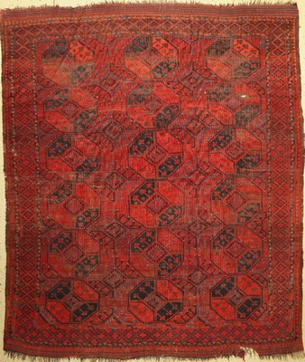 Ersari Hauptteppich, Afganistan, 19.Jhd, Wolle auf Wolle, ca. 275 x 234 cm, Alters-und Gebrausspuren
