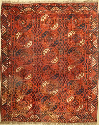 Ersari Hauptteppich, Afganistan, 19.Jhd, Wolle auf Wolle, ca. 280 x 232 cm, Alters-und Gebrauchsspuren