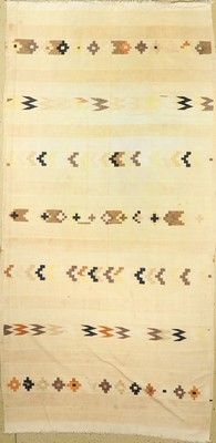 Durie Kelim, Indien, ca. 60 Jahre, merzerisierte Baumwolle, ca. 392 x 192 cm, EHZ: 2(Flecken)