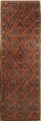 Antiker Beschir, Turkmenistan, 19.Jhd, Wolle auf Wolle, ca. 533 x 174 cm, Alters-und Gebrauchsspuren
