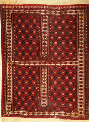 Torkmen, Persien, ca. 60 Jahre, Wolle auf Wolle, ca. 160 x 122 cm, EHZ: 2(10 cm Riss)