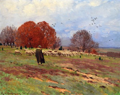 Hans Richard von Volkmann, 1860-1927 Halle, Studium an der Akademie Düsseldorf und an der Akademie Karlsruhe als Meisterschüler Gustav ...