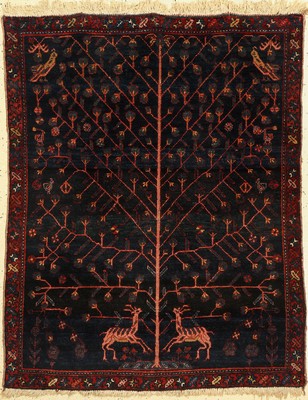 Seltener Malayer antik, Persien, um 1910/1920, Wolle auf Baumwolle, ca. 135 x 108 cm, EHZ:(Sehr guter Zustand)
